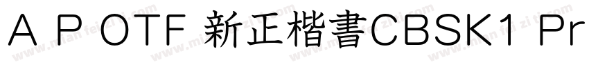 A P OTF 新正楷書CBSK1 Pr5N R字体转换